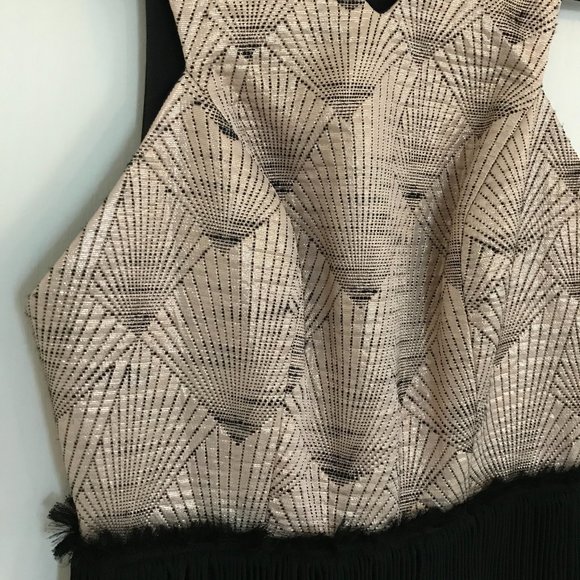 Anthropologie Gold/Black Geometric Cocktail Dress - Picture 3 of 6